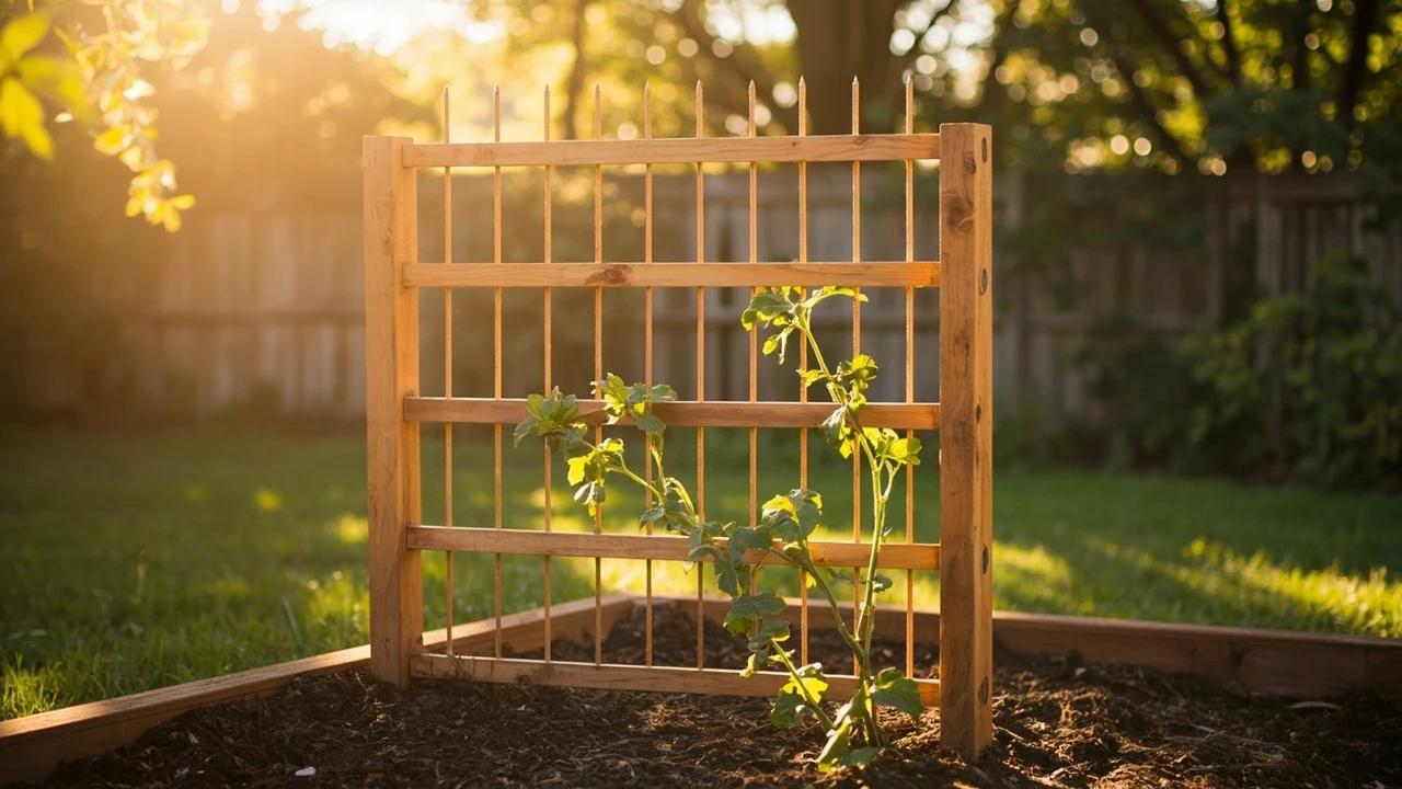 How to Build a Simple Garden Trellis — finished result
