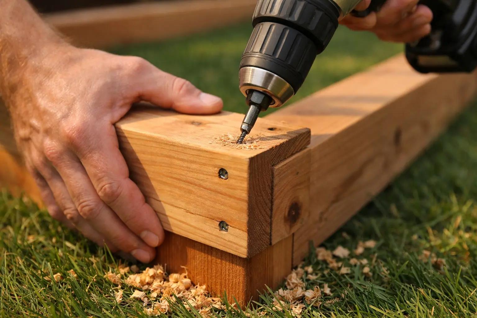 Step 3 of How to Build a Raised Garden Bed: Assemble the First Layer