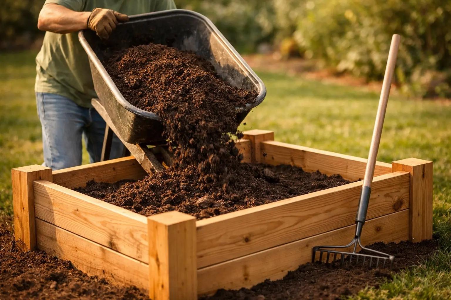 Step 6 of How to Build a Raised Garden Bed: Fill with Soil