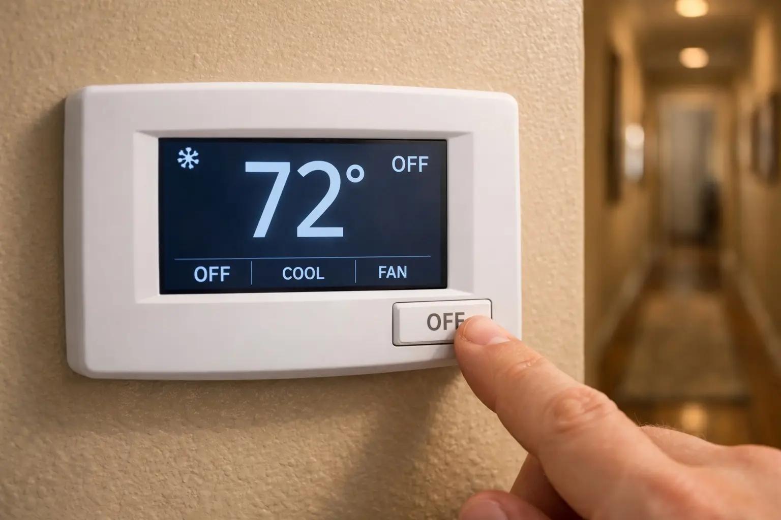 Step 1 of How to Change Your HVAC Filter: Turn Off the HVAC System