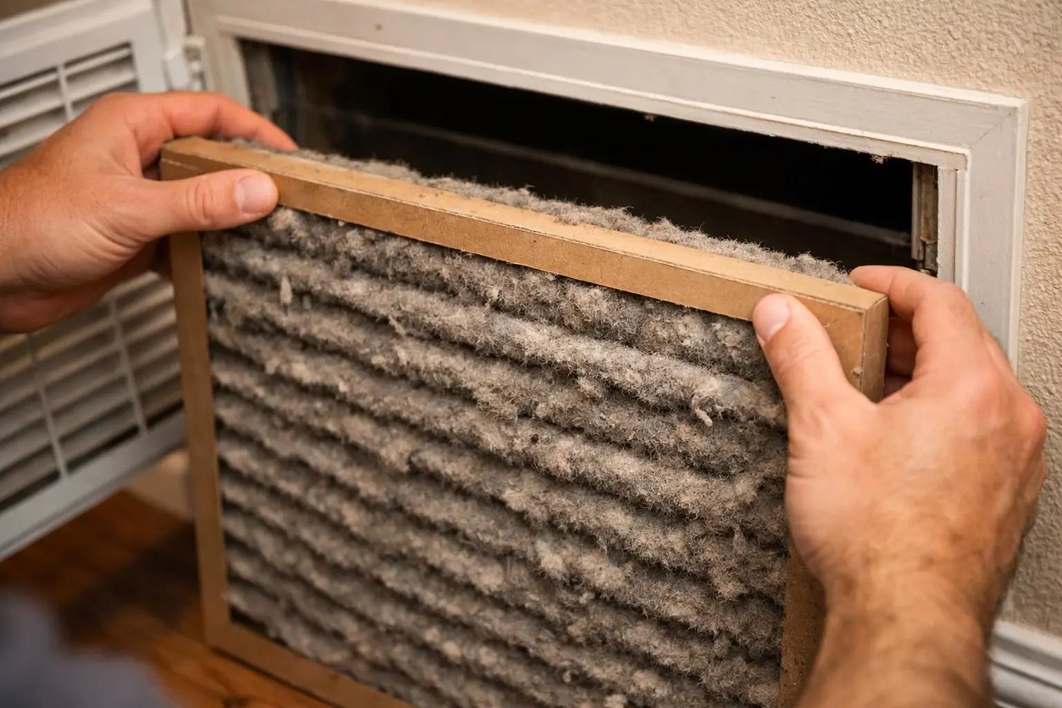 Step 3 of How to Change Your HVAC Filter: Remove the Old Filter and Note the Size