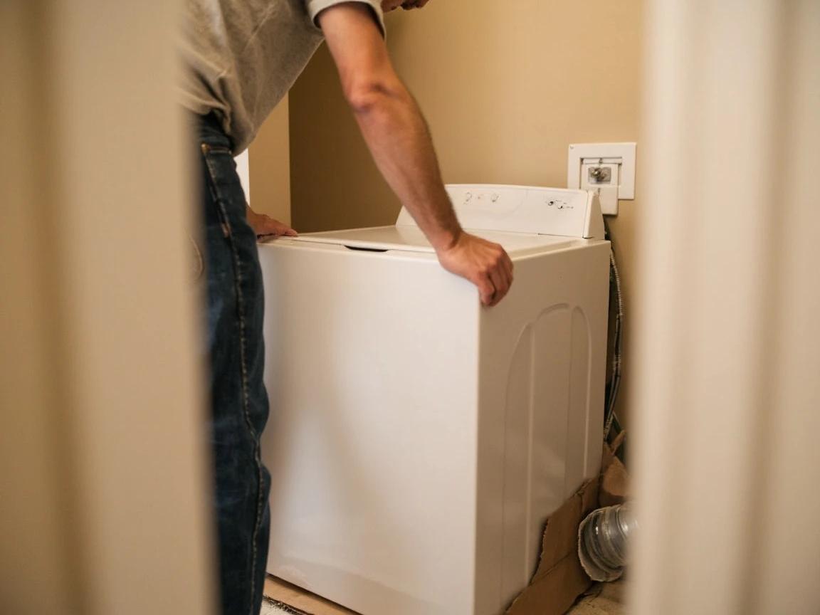 Step 2 of How to Clean a Dryer Vent Duct: Pull the Dryer Away from the Wall