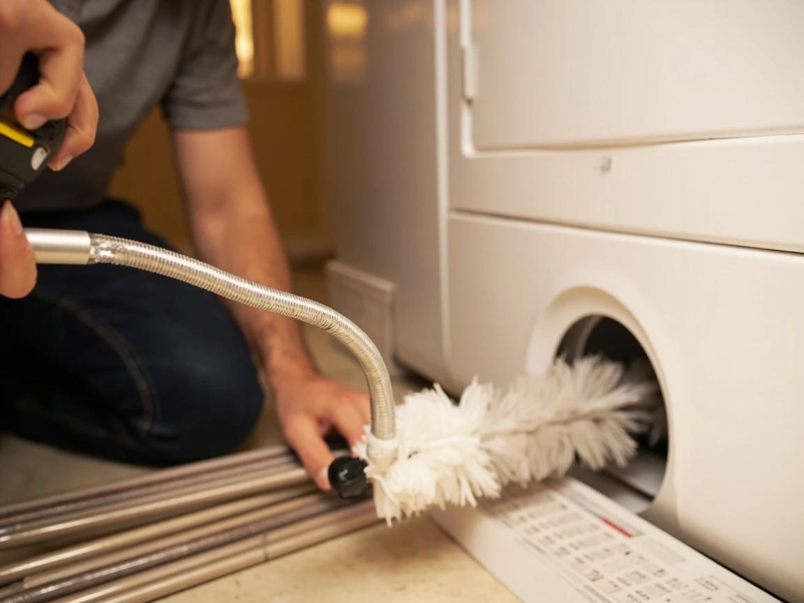 Step 6 of How to Clean a Dryer Vent Duct: Run the Rotary Brush Through the Duct with a Drill