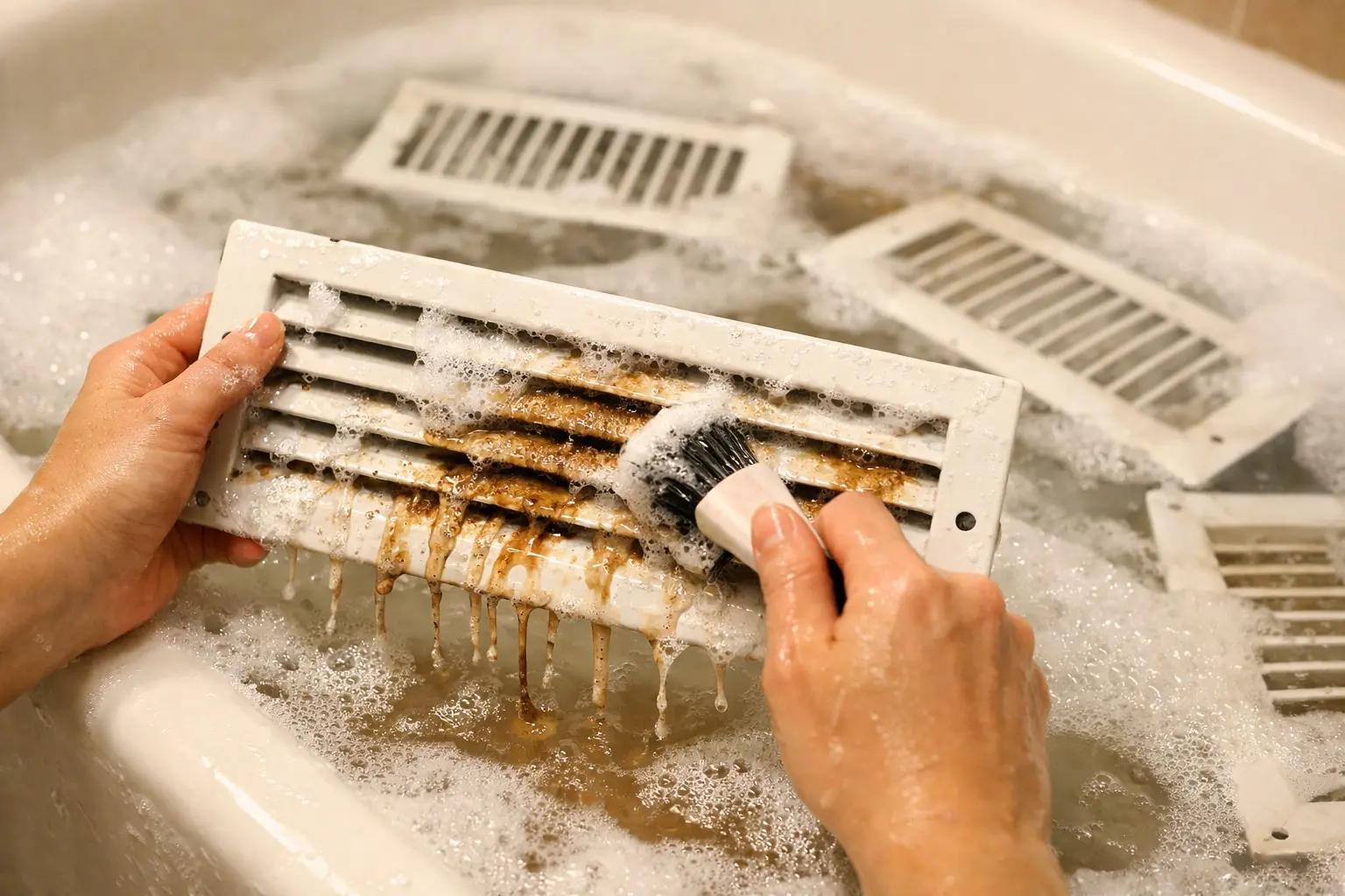 Step 4 of How to Clean Air Ducts Yourself: Wash the Vent Covers