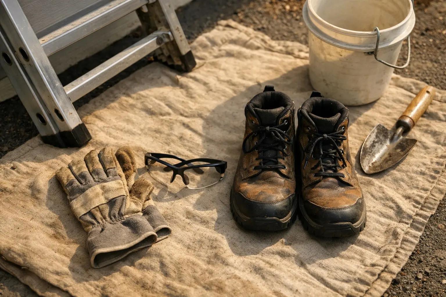 Step 1 of How to Clean Gutters Safely: Check the Weather and Gather Safety Gear