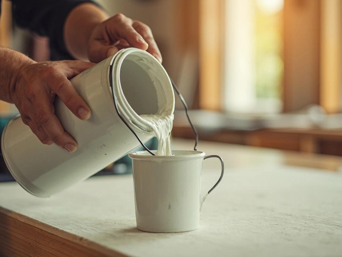 Step 2 of The Cut-In Technique — Clean Paint Lines Without Tape: Pour Paint Into a Cup, Not the Gallon