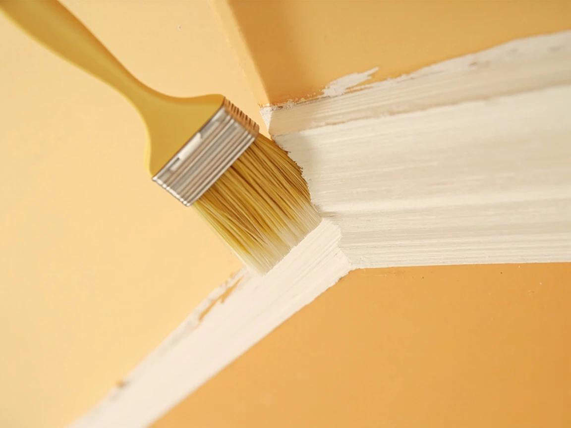 Step 5 of The Cut-In Technique — Clean Paint Lines Without Tape: Approach the Line at a Shallow Angle With the Bristle Tip