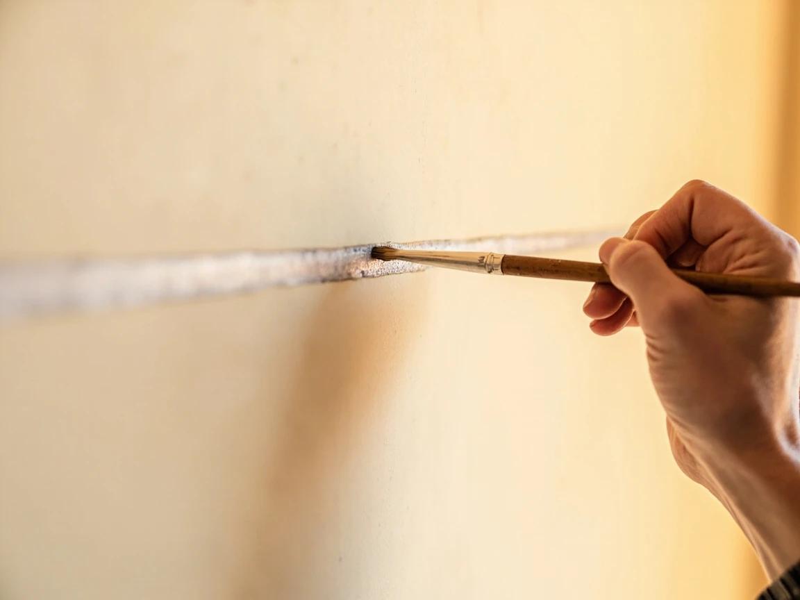 Step 6 of The Cut-In Technique — Clean Paint Lines Without Tape: Draw the Line in Long, Slow Strokes