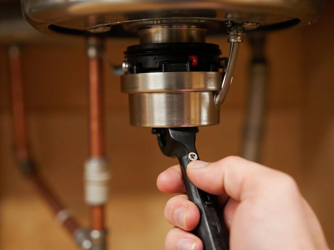 Step 4 of How to Fix a Garbage Disposal Jam: Crank the Bottom Hex Socket With a 1/4-Inch Allen Wrench