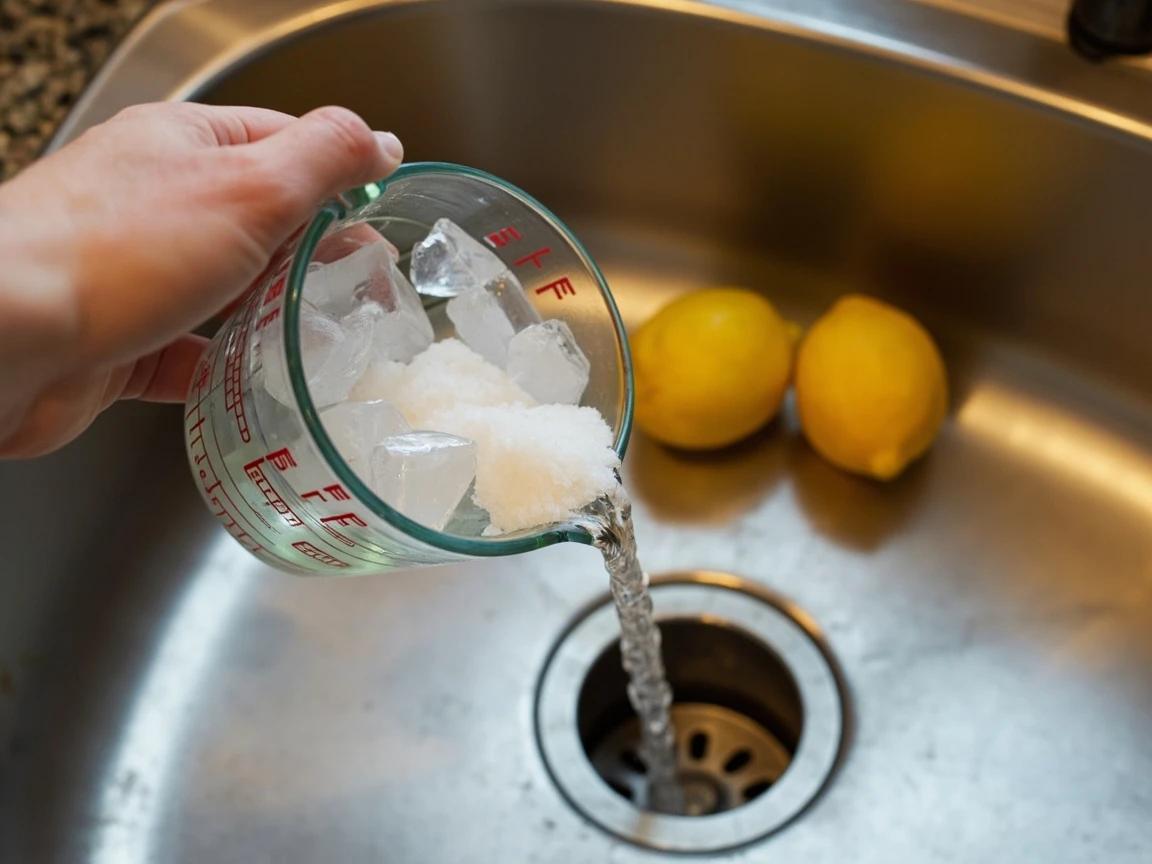 Step 8 of How to Fix a Garbage Disposal Jam: Flush With Ice and Citrus to Prevent the Next Jam