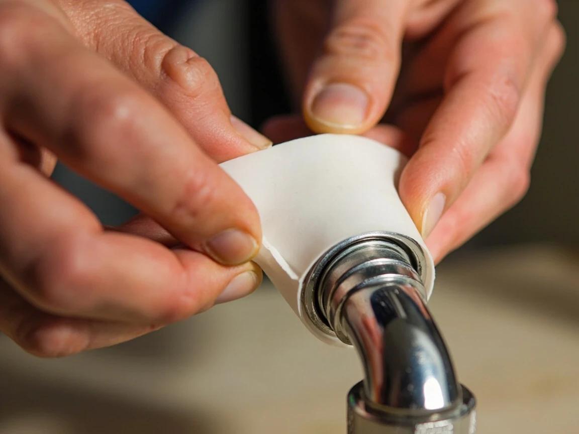 Step 6 of How to Fix a Leaky Pipe Joint: Apply Teflon Tape (or Pipe Dope) Correctly