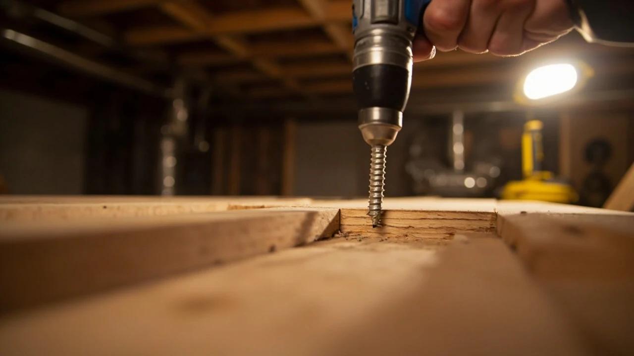 How to Fix a Squeaky Floor (From Above and Below) — finished result