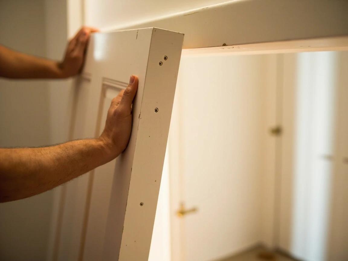 Step 6 of How to Fix a Sticking Door: Mark the Plane Line, Then Remove the Door
