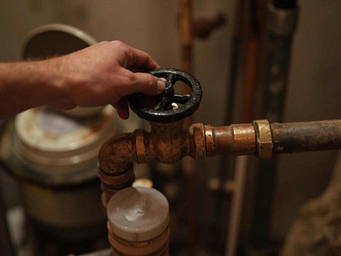 Step 4 of How to Fix Low Water Pressure: Confirm the Main Shutoff and Meter Valve Are Fully Open