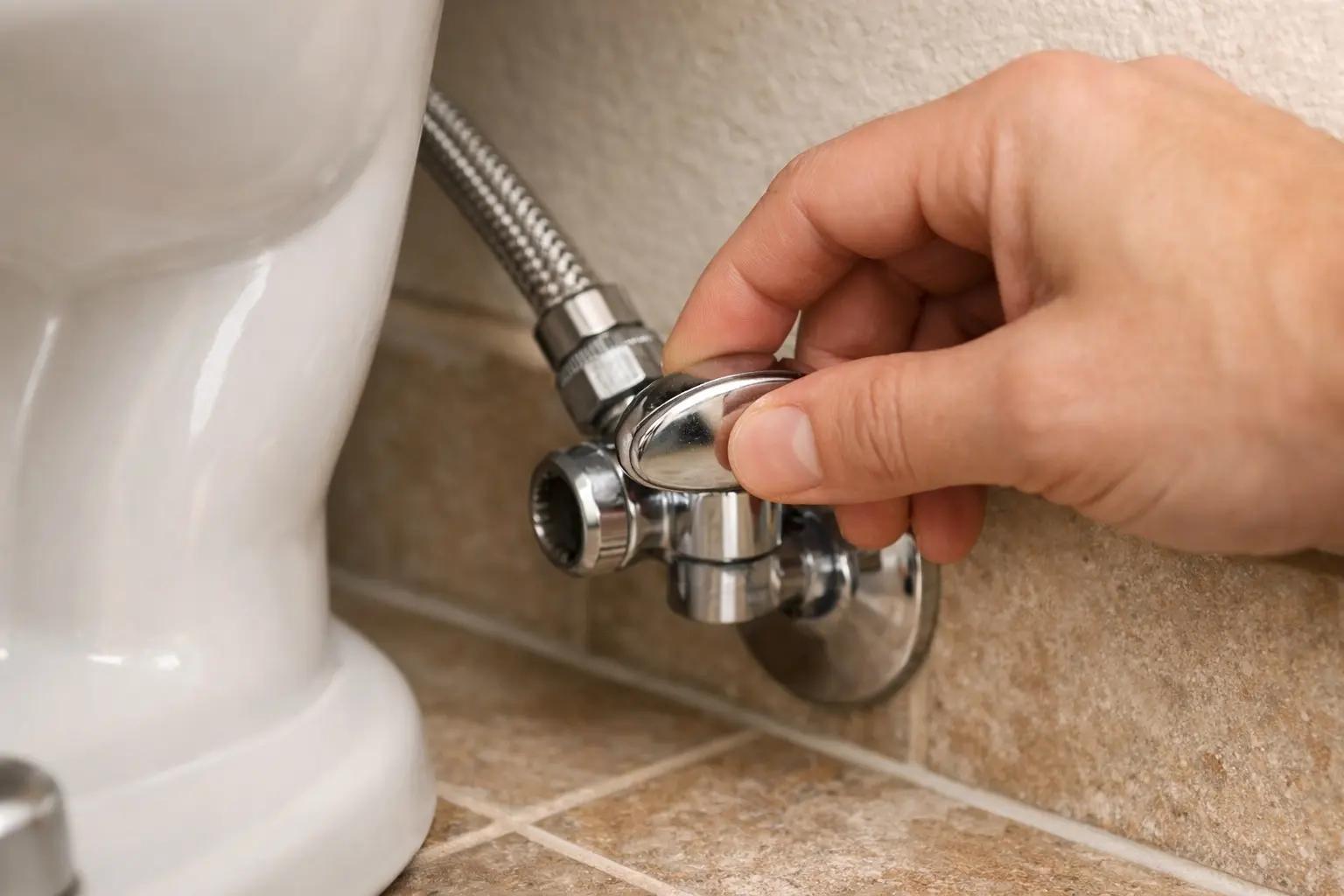 Step 2 of How to Fix a Running Toilet: Shut Off the Water Supply