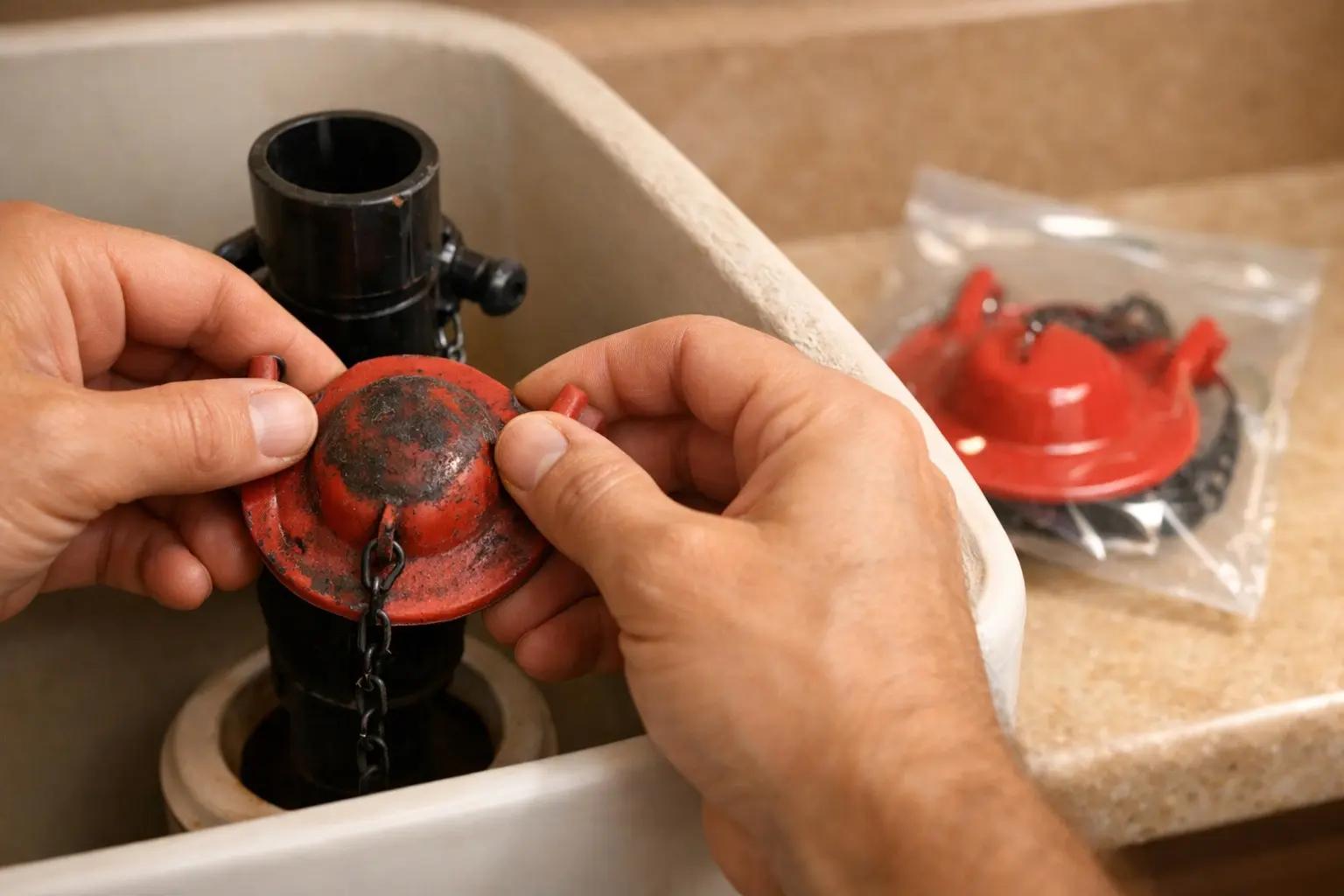 Step 3 of How to Fix a Running Toilet: Inspect and Replace the Flapper