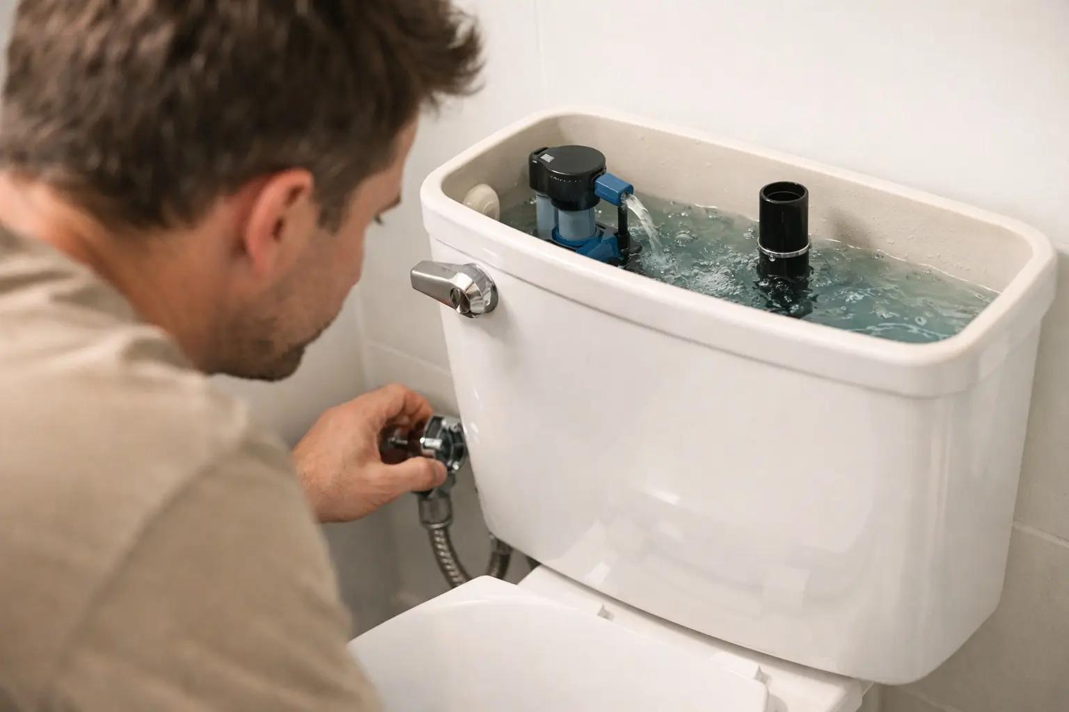 Step 7 of How to Fix a Running Toilet: Turn On Water and Test