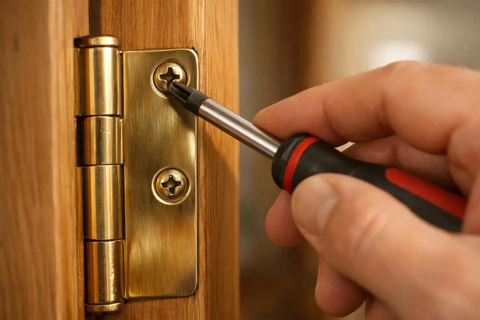 Step 3 of How to Fix a Squeaky Door: Tighten All Hinge Screws