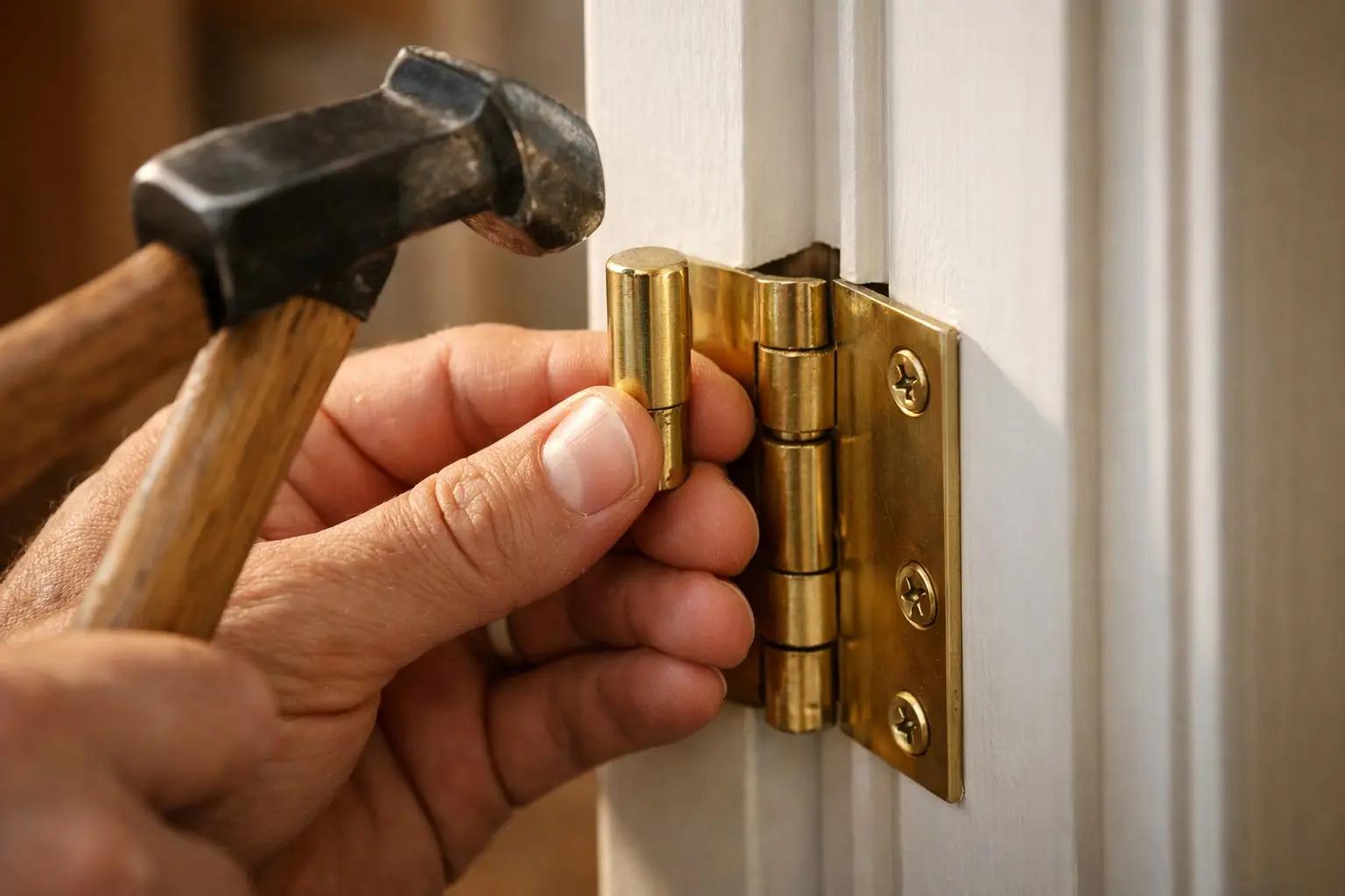 Step 7 of How to Fix a Squeaky Door: Reinsert the Hinge Pin and Test