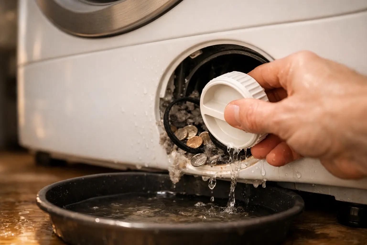 Step 3 of How to Fix a Washing Machine That Won't Drain: Clean the Pump Filter (Front-Loaders)