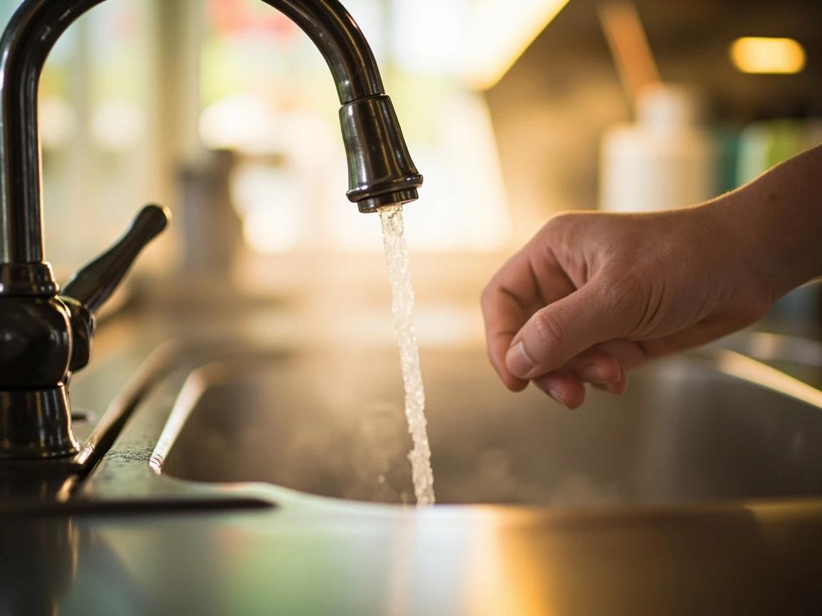 Step 3 of How to Flush a Water Heater Tank: Run a Hot Faucet to Cool the Water and Relieve Pressure