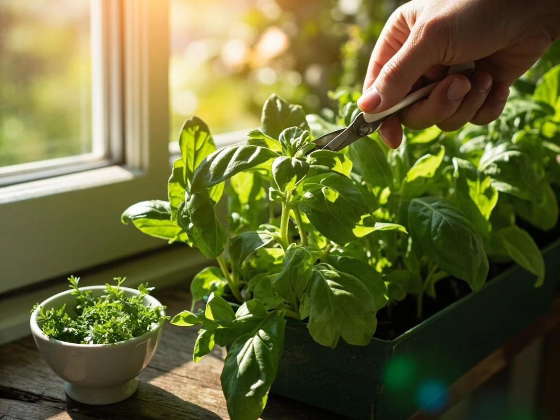 Step 8 of How to Grow Herbs in a Window Box: Harvest, Pinch, and Maintain