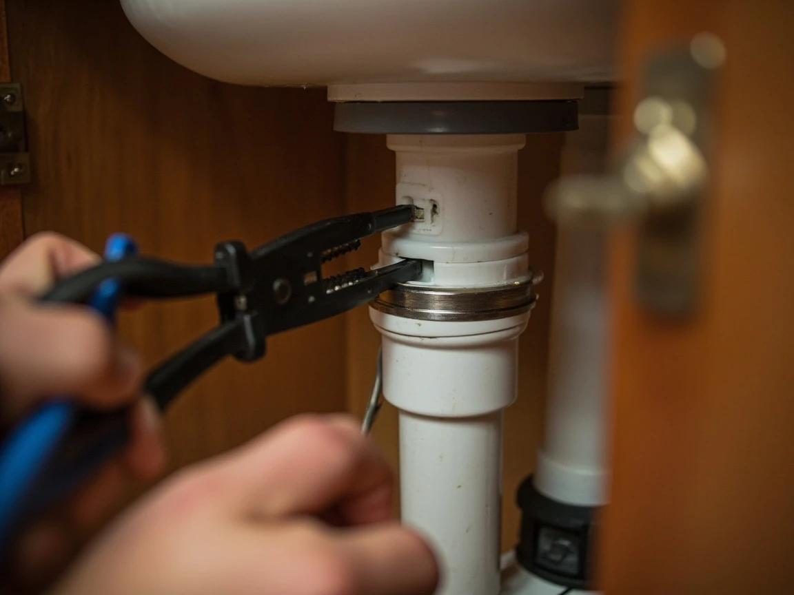 Step 7 of How to Install a Garbage Disposal: Connect the Discharge Tube and P-Trap