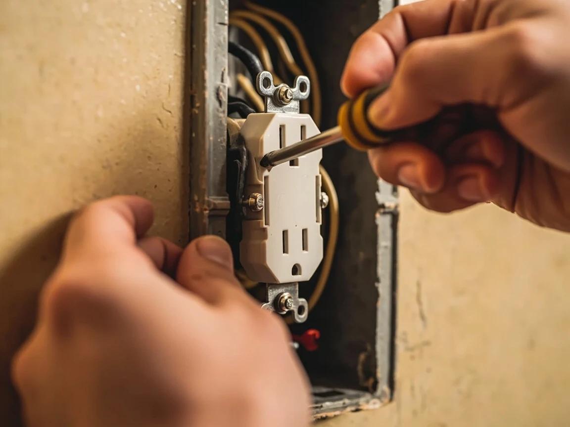 Step 7 of How to Install a GFCI Outlet: Fold the Wires and Mount the Outlet