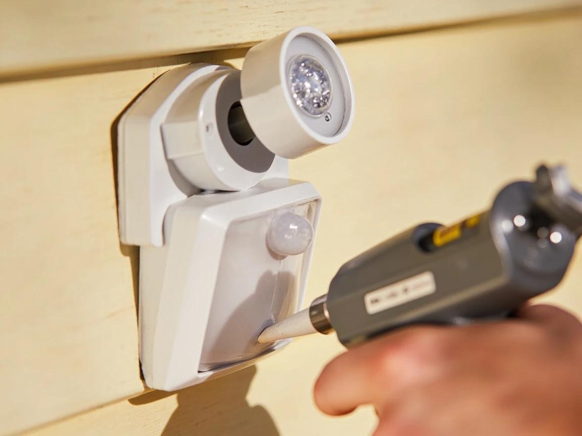 Step 7 of How to Install a Motion Sensor Light: Seal Around the Mounting Plate