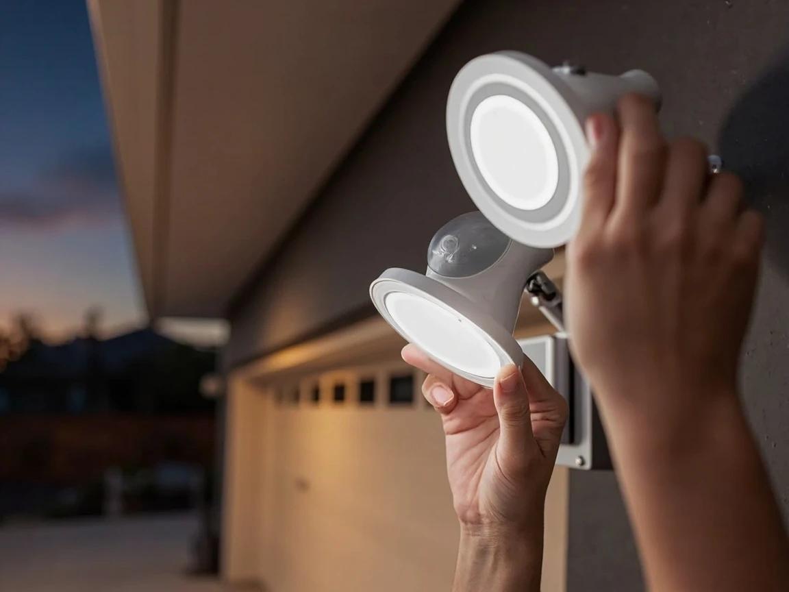 Step 8 of How to Install a Motion Sensor Light: Aim the Sensor and Light Heads