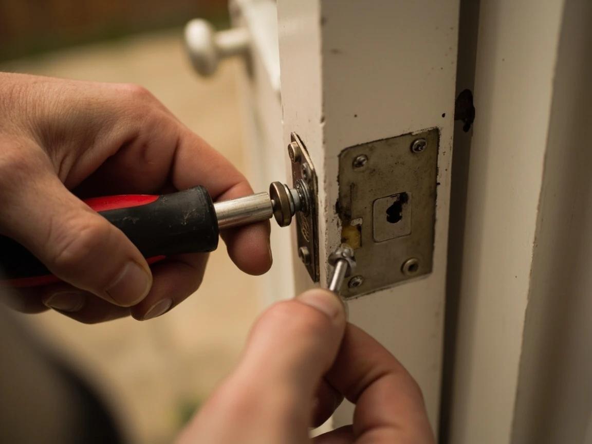 Step 3 of How to Install a Smart Lock on an Exterior Door: Remove the Old Deadbolt