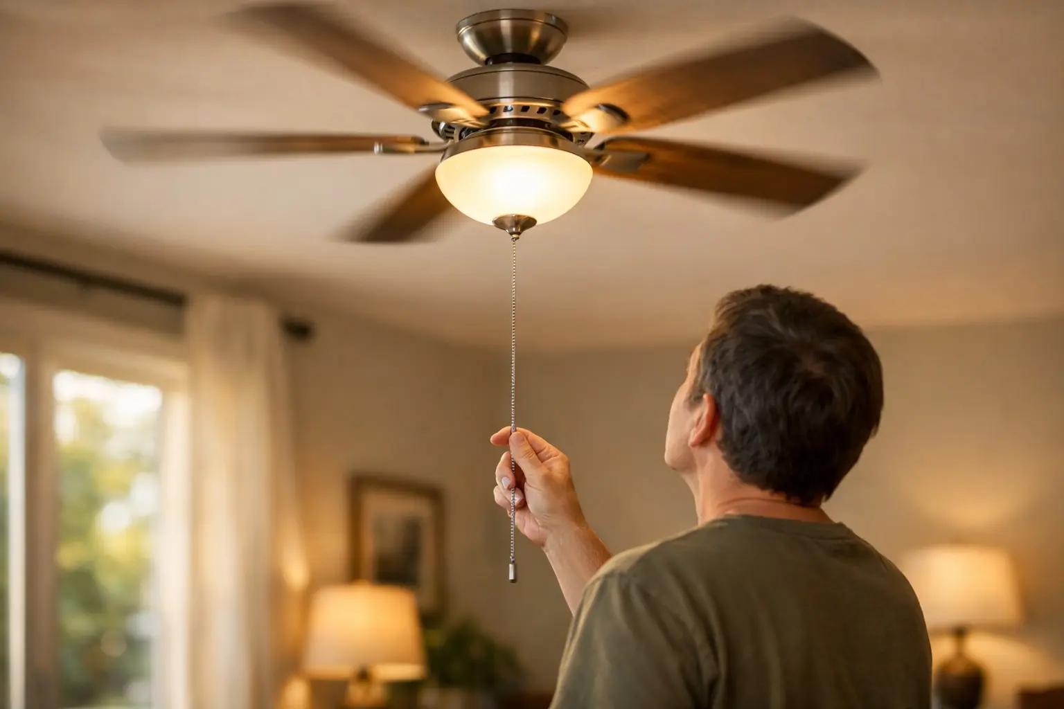 Step 7 of How to Install a Ceiling Fan: Restore Power and Test