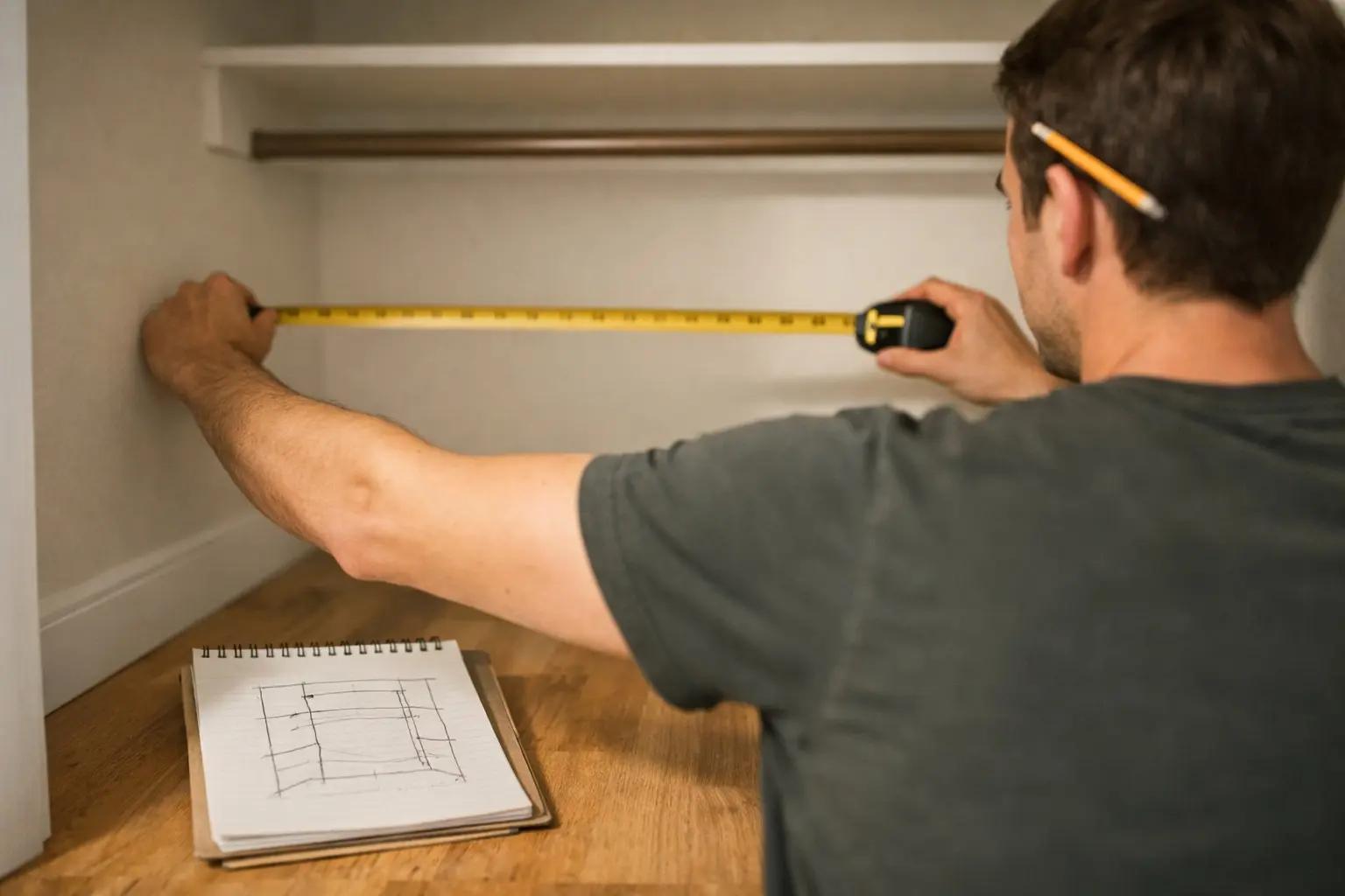 Step 2 of How to Install a Closet Organization System: Measure the Closet and Plan Your Layout