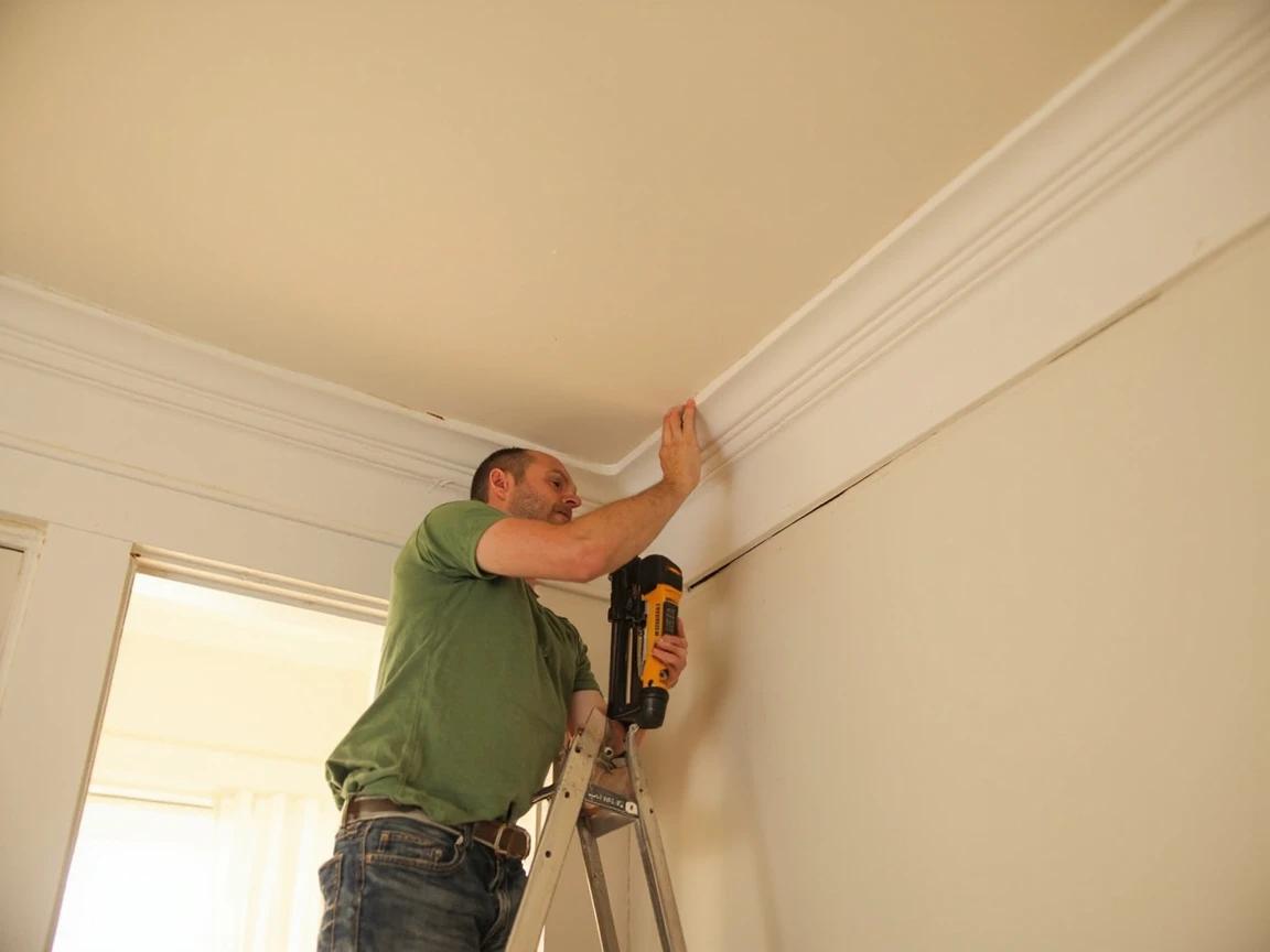 Step 7 of How to Install Crown Molding: Nail it up into the framing