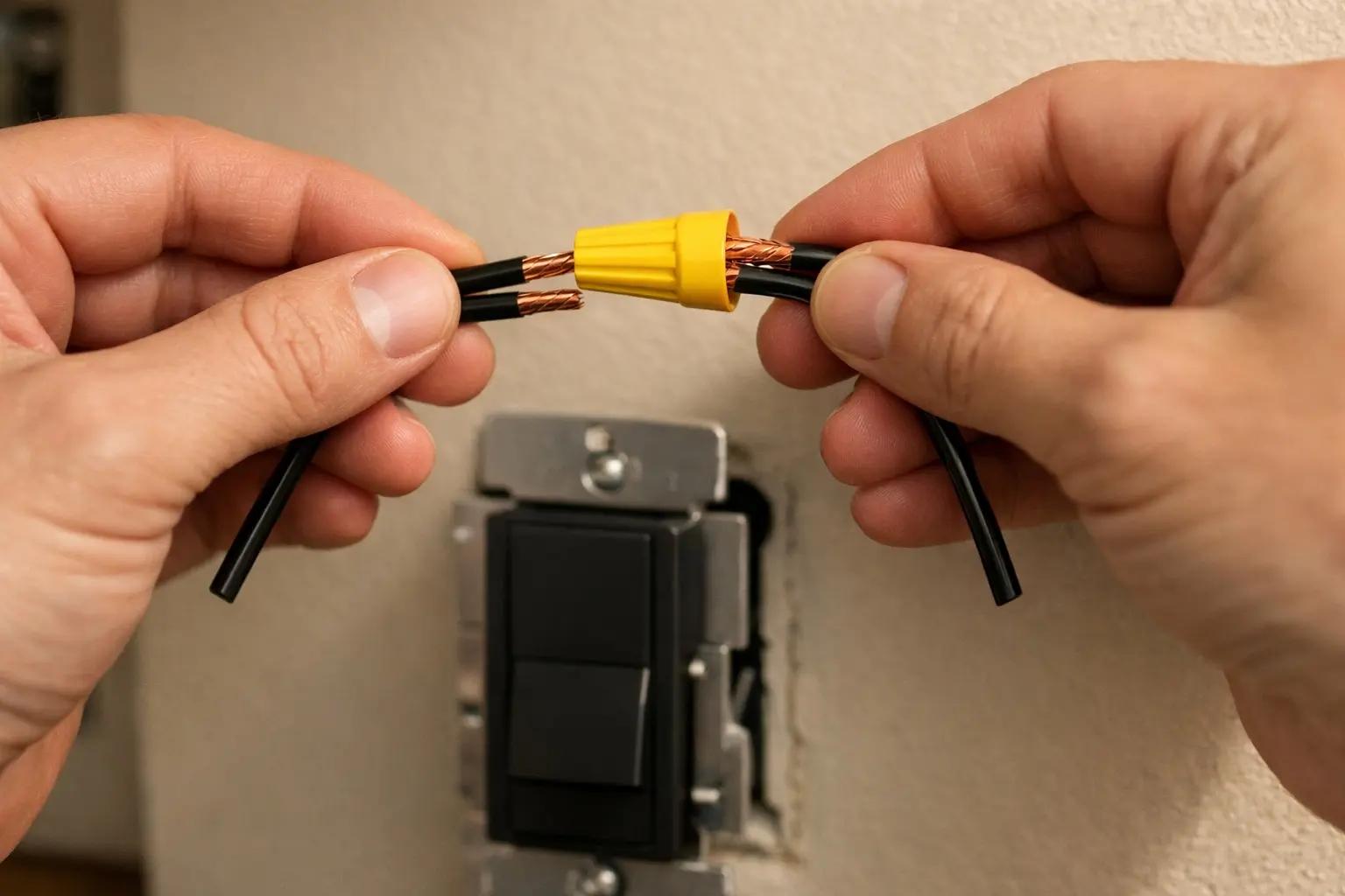 Step 6 of How to Install a Dimmer Switch: Connect the Hot Wires to the Dimmer Leads