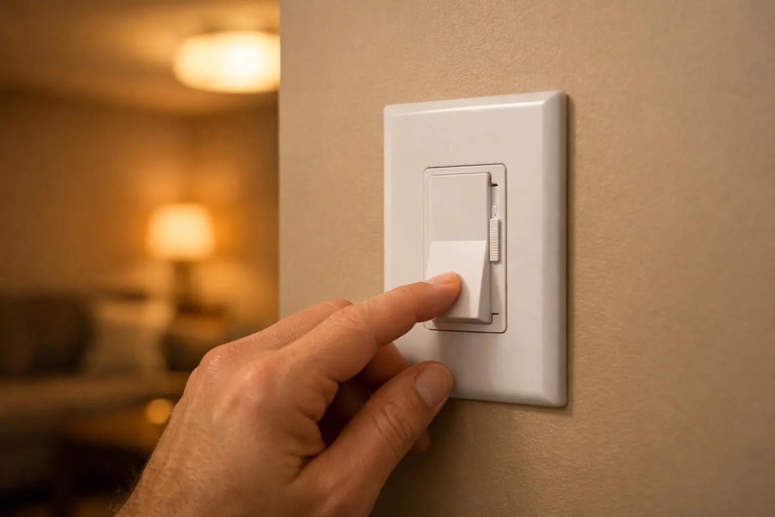 Step 8 of How to Install a Dimmer Switch: Restore Power and Test the Dimmer