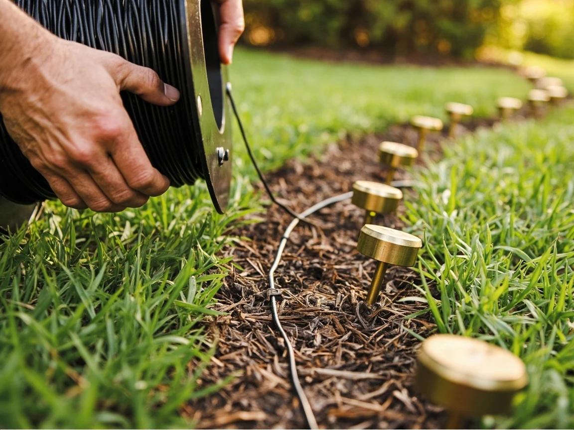 Step 3 of How to Install Outdoor Landscape Lighting: Lay Out the Wire Runs on the Surface