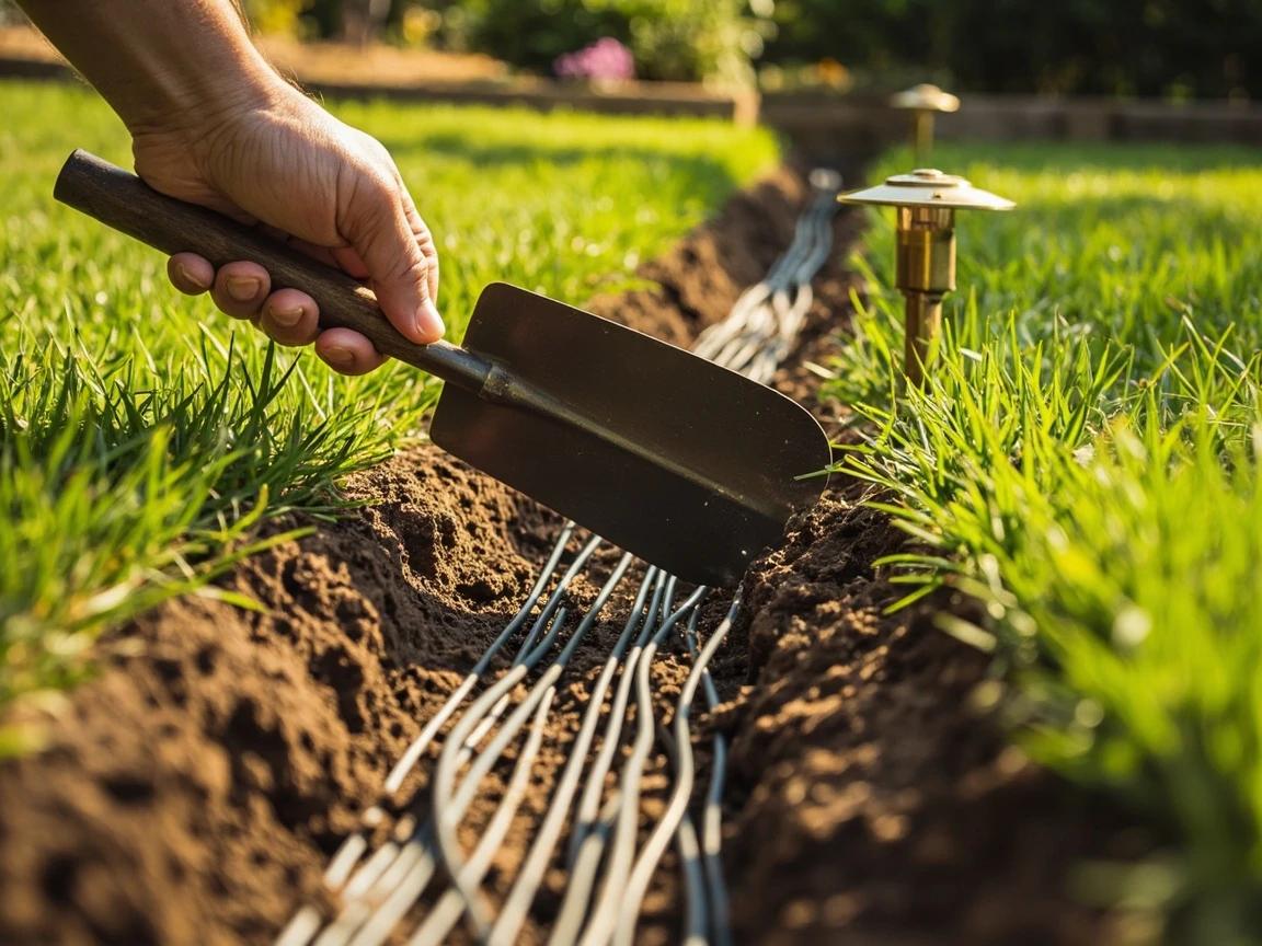 Step 8 of How to Install Outdoor Landscape Lighting: Dig Trenches and Bury the Wire