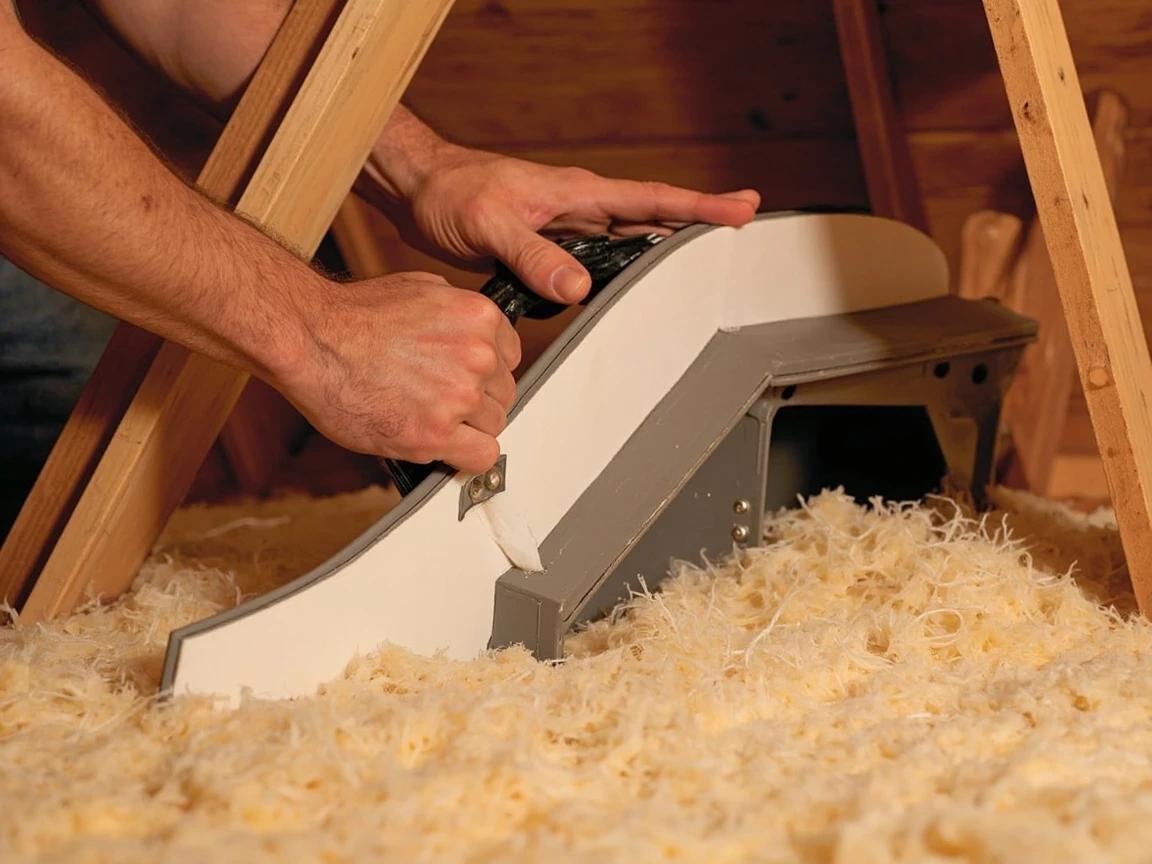 Step 5 of How to Insulate an Attic: Install Baffles to Keep the Soffit Vents Open