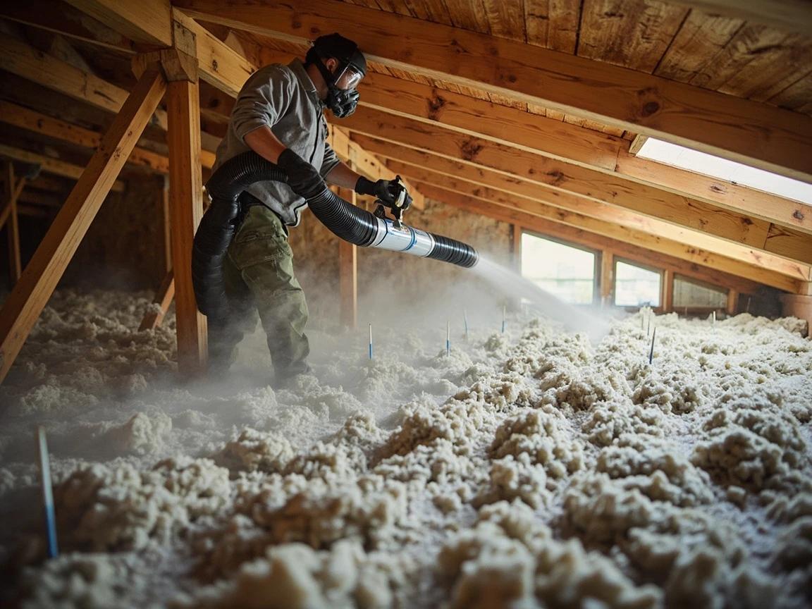 Step 8 of How to Insulate an Attic: Blow In Loose-Fill to the Target Depth