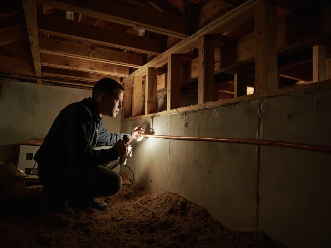 Step 1 of How to Insulate Exposed Pipes for Winter: Find Every Pipe That Runs Through Unheated Space