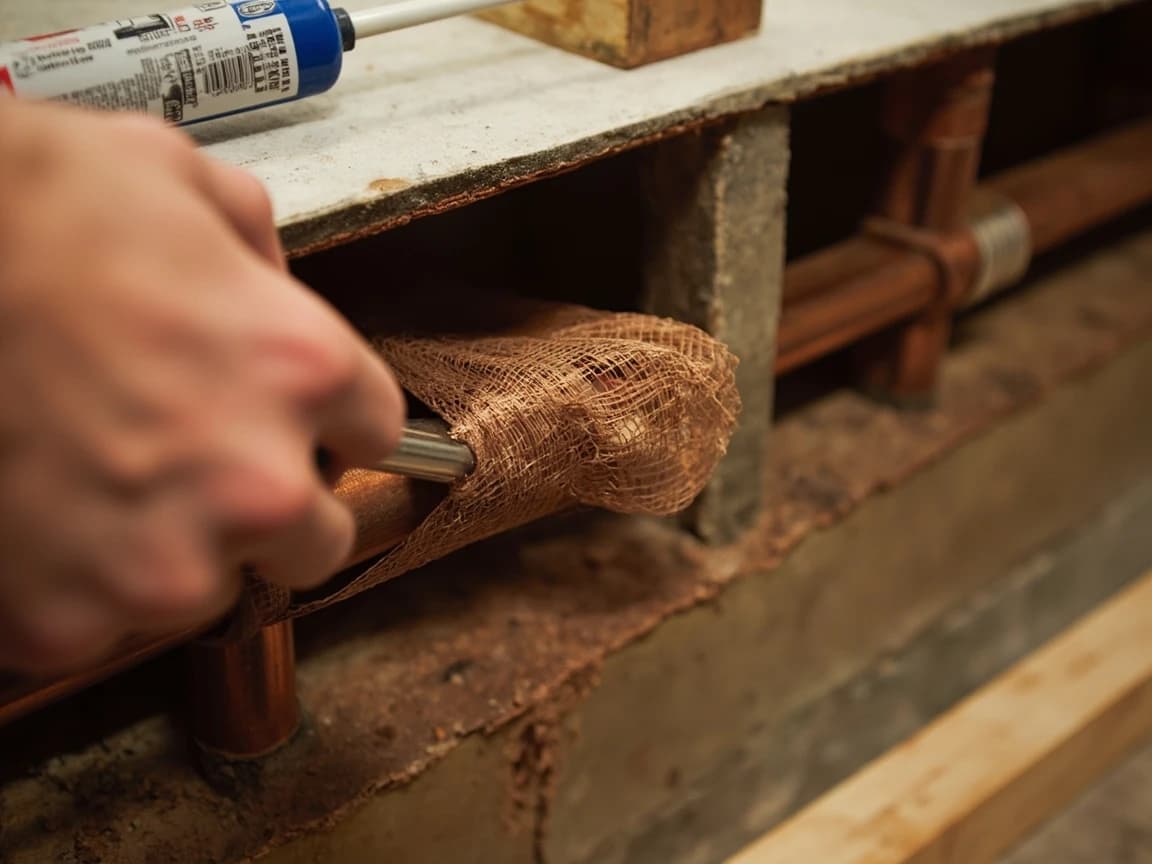 Step 4 of How to Insulate Exposed Pipes for Winter: Seal the Air Leaks Before You Cover the Pipe