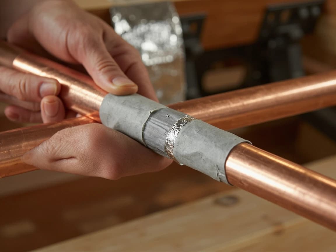 Step 7 of How to Insulate Exposed Pipes for Winter: Tape Every Butt Joint and End