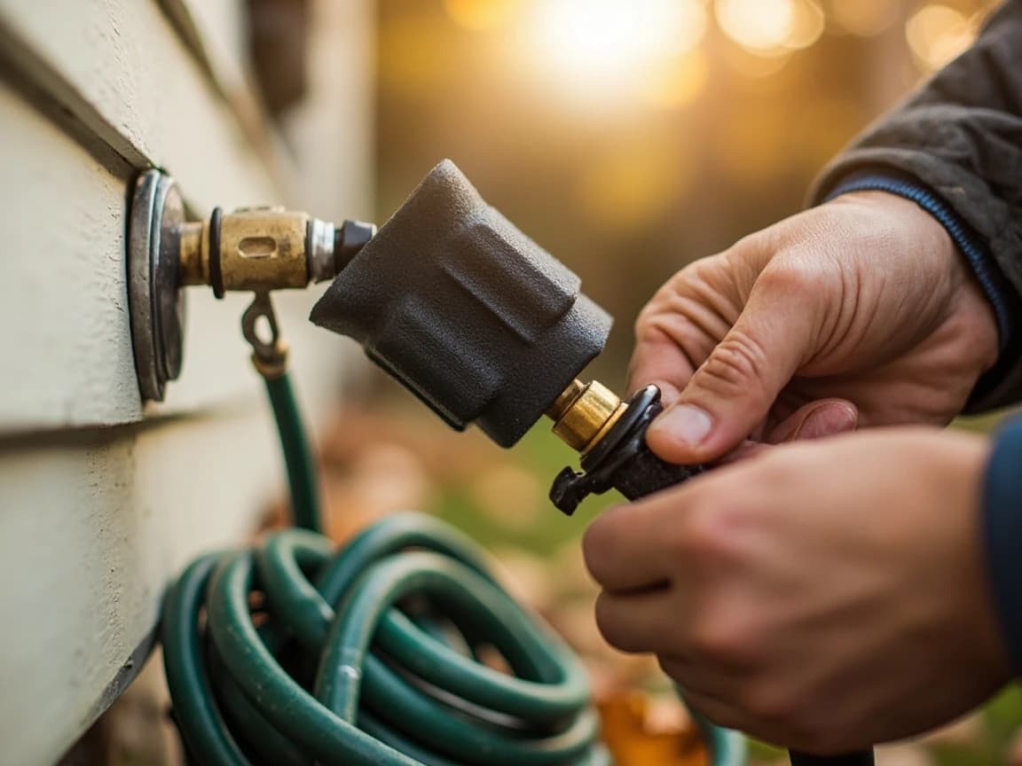 Step 9 of How to Insulate Exposed Pipes for Winter: Cover the Outdoor Faucets and Drain the Hose Bibs