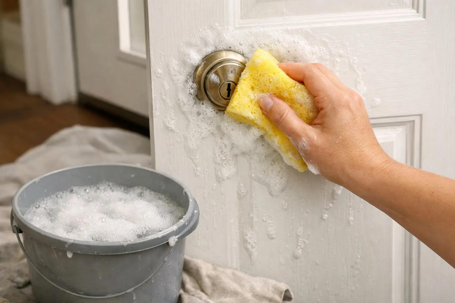 Step 2 of How to Paint a Front Door: Clean and Degrease the Door