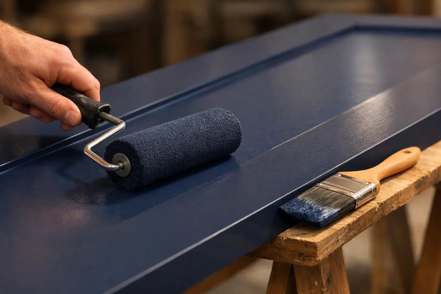 Step 6 of How to Paint a Front Door: Roll the Flat Surfaces and Back-Brush