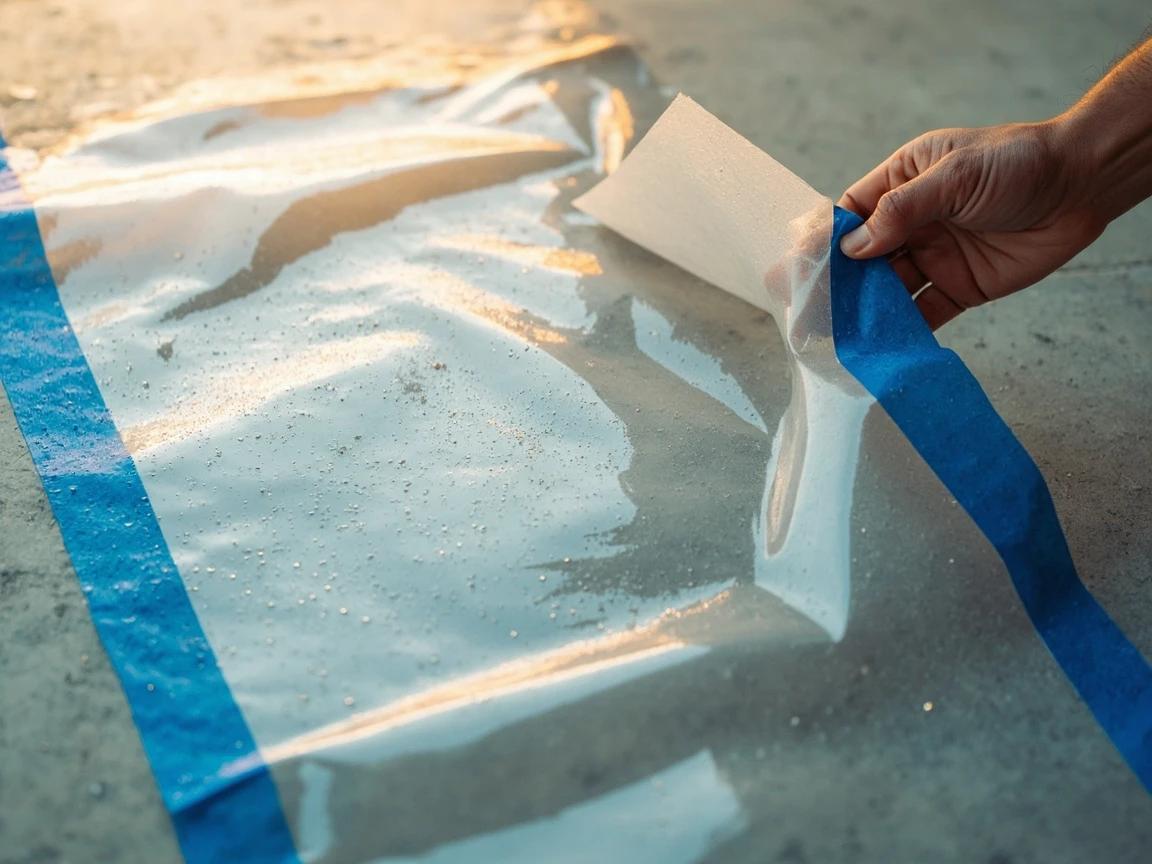 Step 1 of How to Paint a Concrete Garage Floor: Test the Slab for Moisture