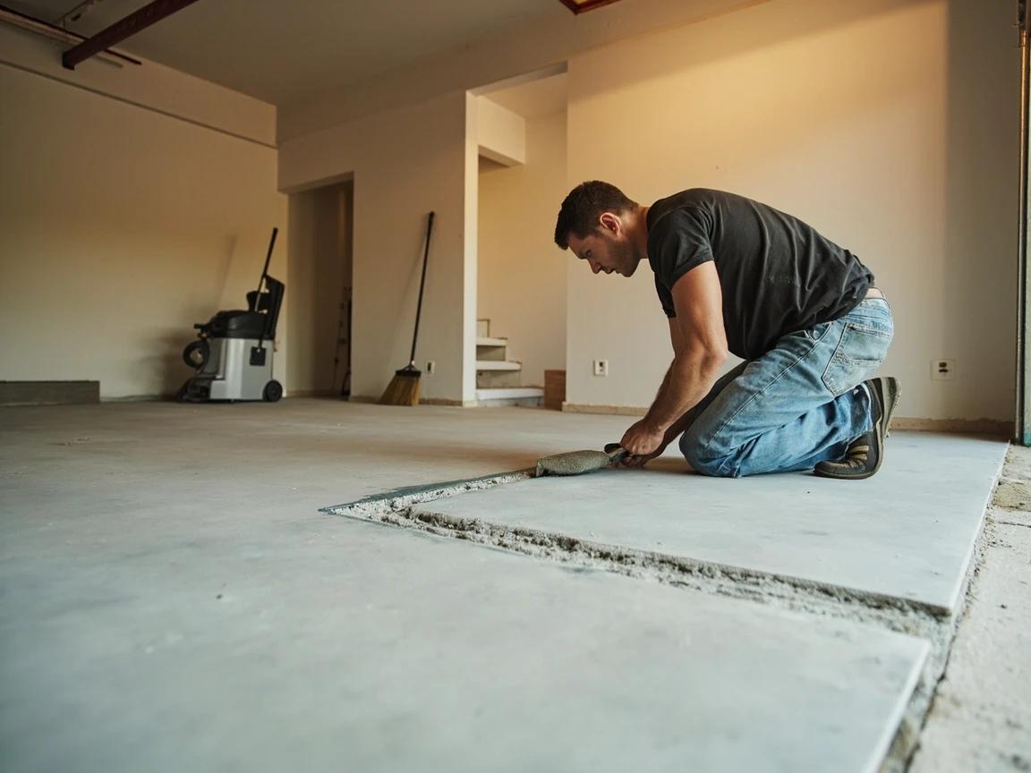 Step 2 of How to Paint a Concrete Garage Floor: Clear the Garage and Repair Damage