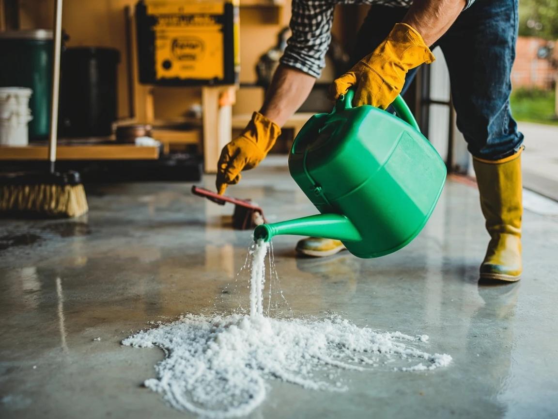 Step 4 of How to Paint a Concrete Garage Floor: Etch the Concrete Surface