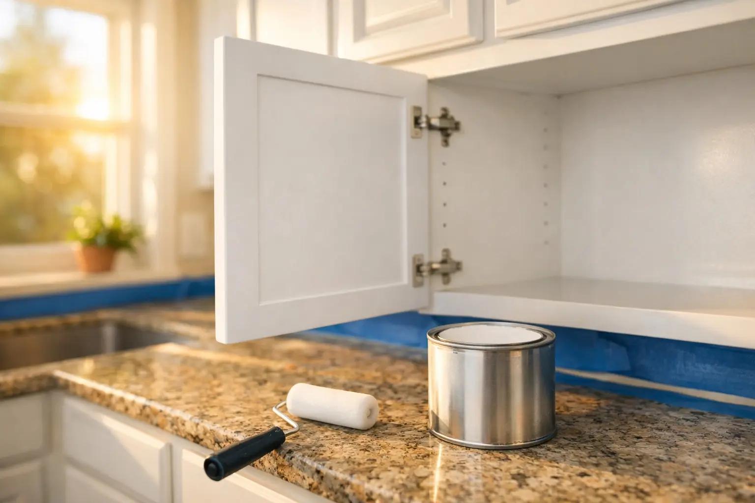 How to Paint Kitchen Cabinets — finished result